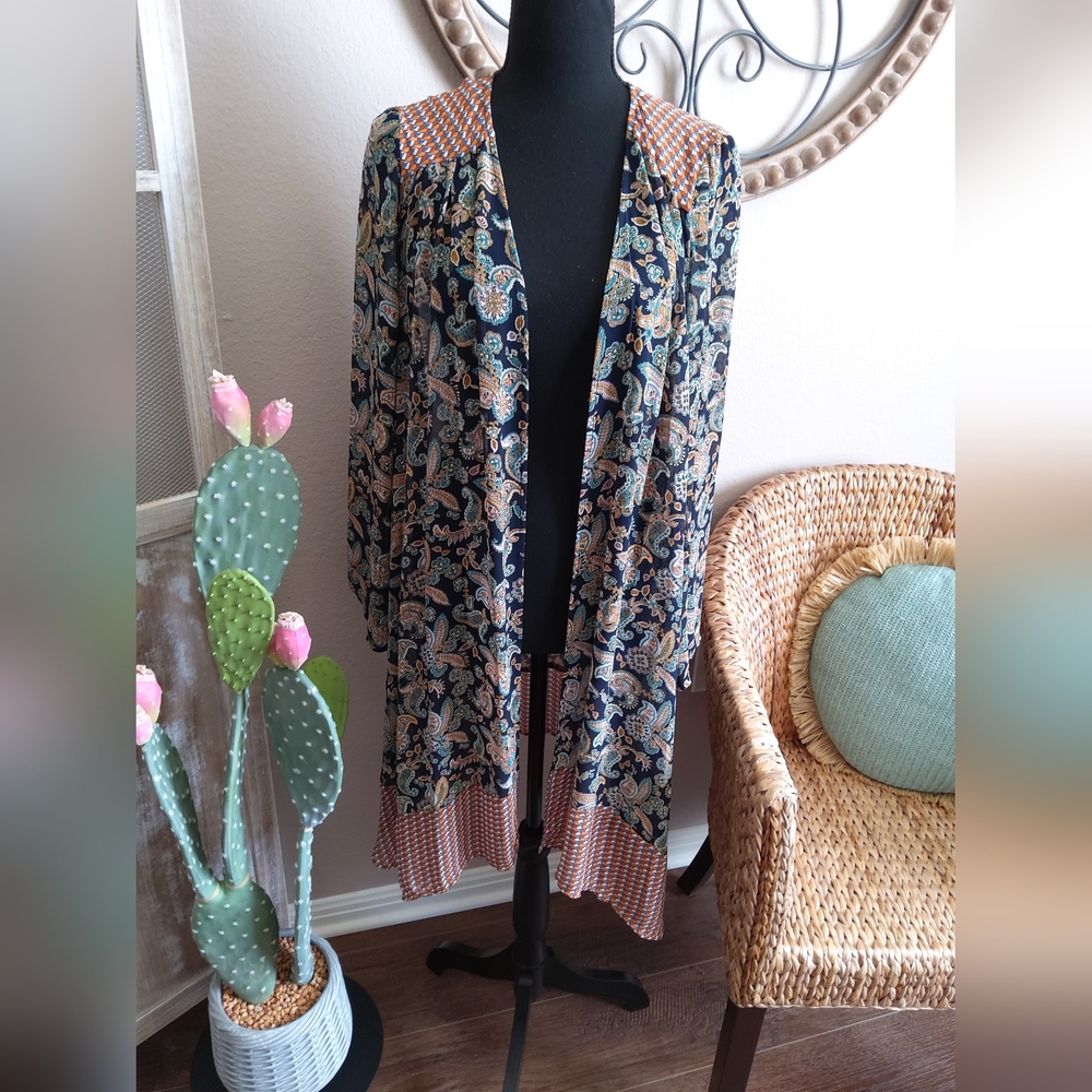 DR2 Multicolor Paisley Open-Front Duster